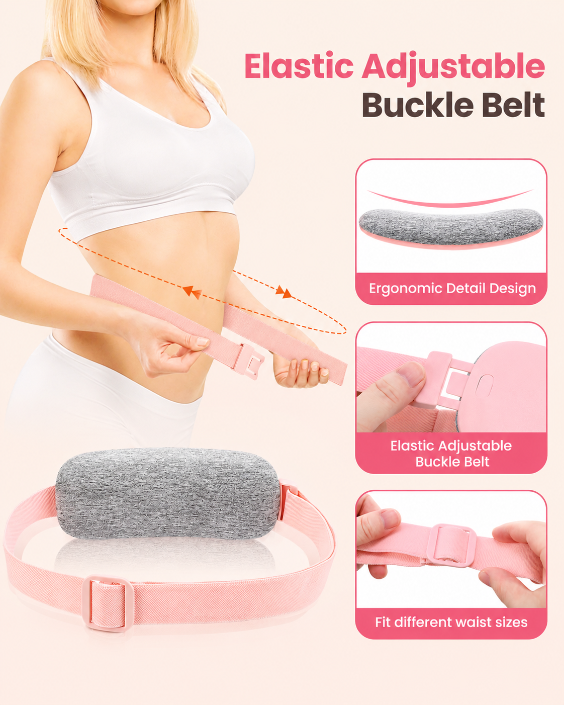 Mira pink, adjustable buckle belt